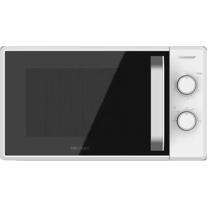 Cecotec Microondas de 20 Litros Grandheat 3010. 700 W, 6 Niveles de Potencia, Revestimiento Anti-Dirt iTech y Tecnología 3DWave, Modo Descongelación, Temporizador, Blanco - 1
