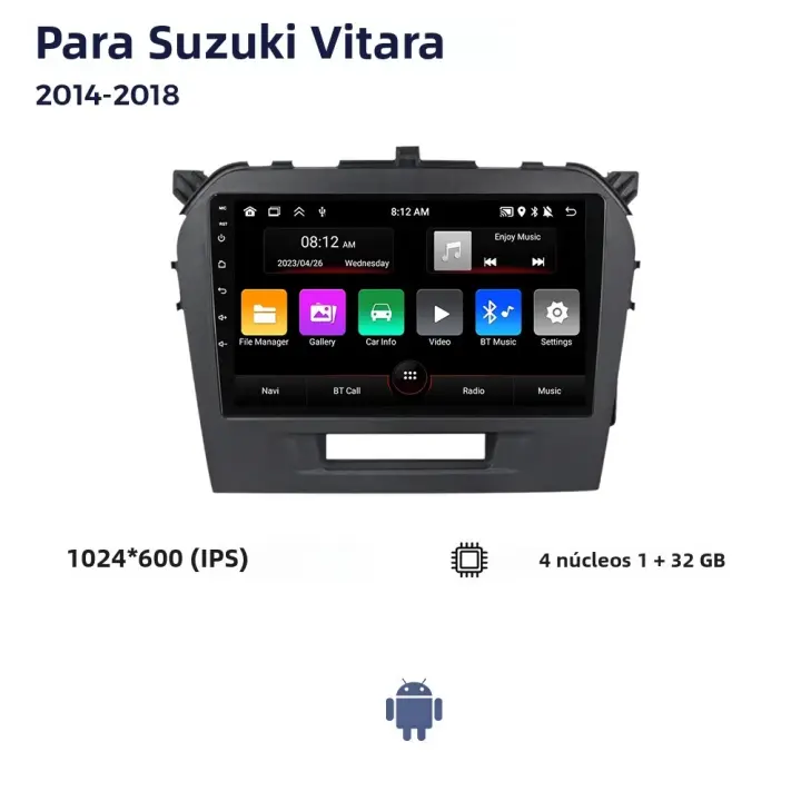 Estéreo Inalámbrico CarPlay 9 Pulgadas Para Suzuki Vitara 2015-2019 Radio Multimedia Video Player Navegación GPS WIFI Soporte De Control Del Volante - 1