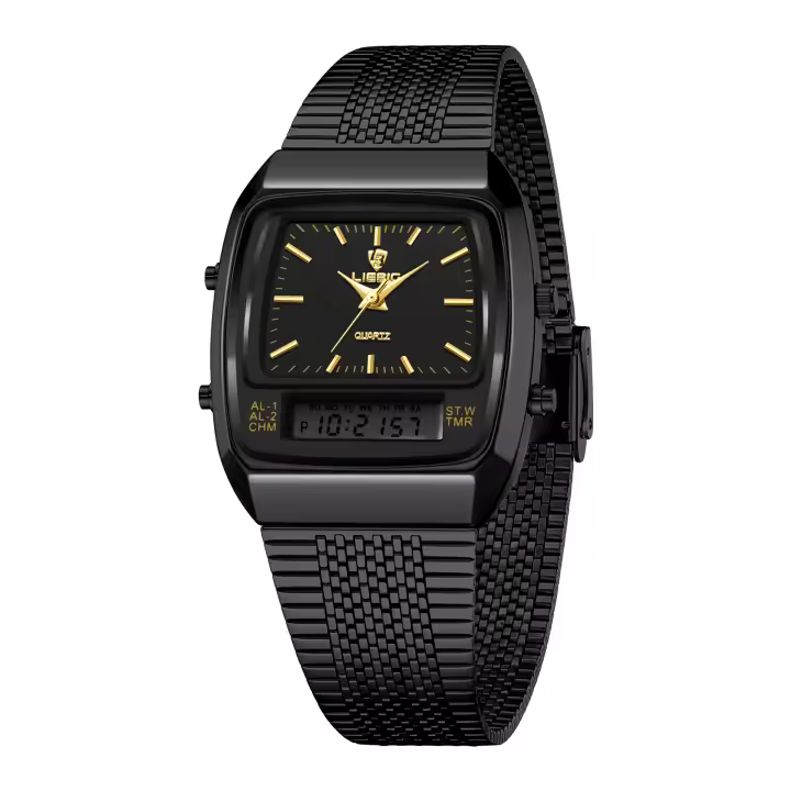Reloj De Pulsera LIEBIG Para Jóvenes Con Pantalla Analógica Y Digital De Cuarzo Acero Inoxidable Resistente Al Agua Y Al Choque Para Deportes Y Uso Diario - 1