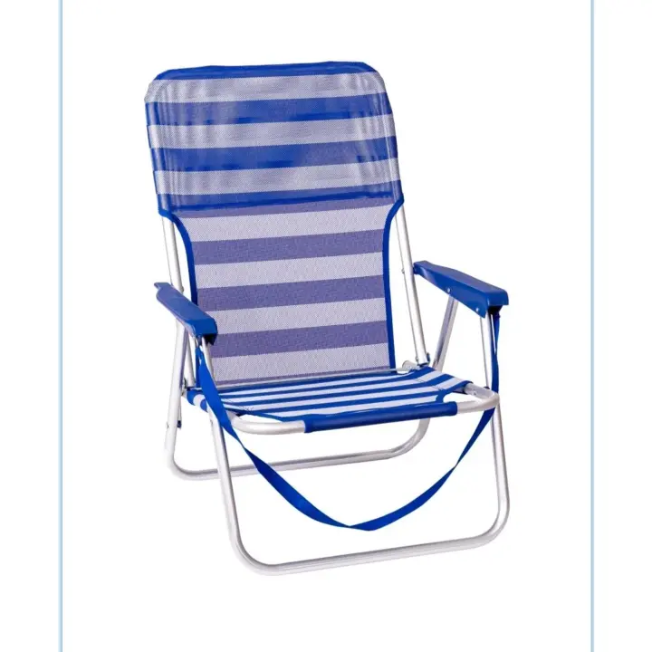 Silla de playa o camping Aluminio tejido textilen Fija o de posiciones Tumbona 3 pies surtidos de modelos a elegir diferentes precios Calidad Monty peach confiable - 1