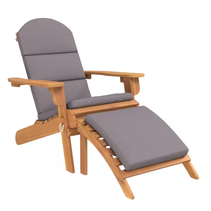 Silla de Jardín Adirondack con reposapiés Madera maciza Acacia - 1