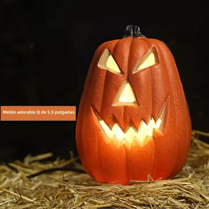1Pc Decorativo Calabaza Halloween Luces De Lámpara Decoración De Calabaza Para Exterior Estilo Moderno Cerámica Y Enamel - 1