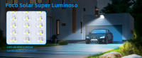 Aigostar Foco LED solar exterior con gran panel solar,Súper Luminoso,8000mAH,Batería gran capacidad,mando a distancia,detección de movimiento,Luz solar con Impermeable IP66 para jardín,caminos,6500K(1) - details 6