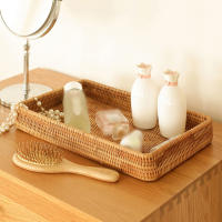 Cesta De Almacenamiento Tejida a Mano En Rotura Para Picnic Almohadilla De Pan Y Comida Caja De Frutas Y Pasteles Decoración De Escritorio En Casa Material De Bambú Ecológico - details 3