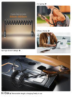 Cable USB Tipo C QOOVI 240W 4-en-1 Retráctil Super Carga Rápida Para iPhone 16 14 Laptop Samsung Xiaomi Con LED Y Transferencia De Datos Hasta 480Mbps - details 6