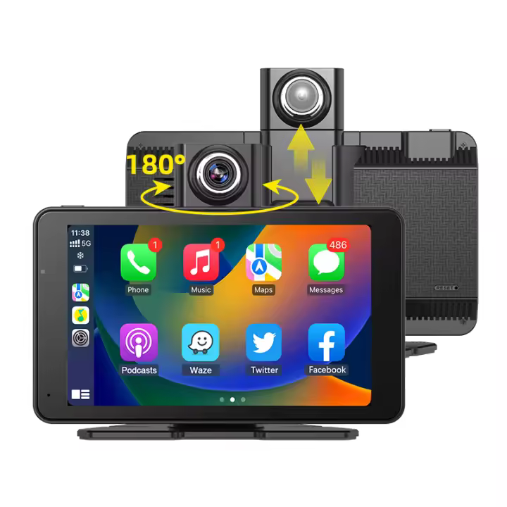 Cámara De Dashboard 7' DVR 2.5K Con Navegación GPS Y Control De Voz Compatible Con Carplay Y Android Auto Cámara Trasera Inalámbrica Monitor De Coche FM AU - 1