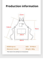 Delantal De Lona Resistente Al Aceite Para Cocina Y Jardín Algodón Para Té De Leche Y Café Tienda De Café Trabajo Denim Unisex - details 1