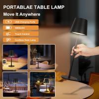 Lámpara De Escritorio LED Táctil Recargable 3 Colores Ajustable Para Dormitorio Sala De Estar Bar Comida Lectura Iluminación - details 5