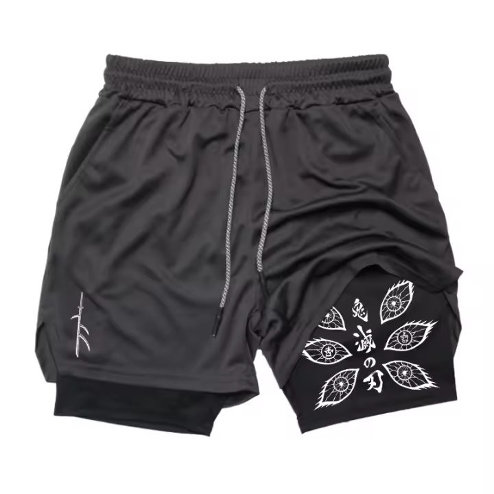 Shorts De Entrenamiento Para Hombre Con Bolsillo Para Teléfono Y Anillo De Toalla 2 En 1 Deporte Algodón Polyester Rendimiento Gimnasio Actividad Física - 1