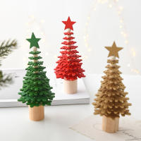 Adorno Navideño De Madera En Forma De Copina Con 10 Capas Miniárea De Árbol De Navidad Decoración De Fiesta Y Hogar - details 0