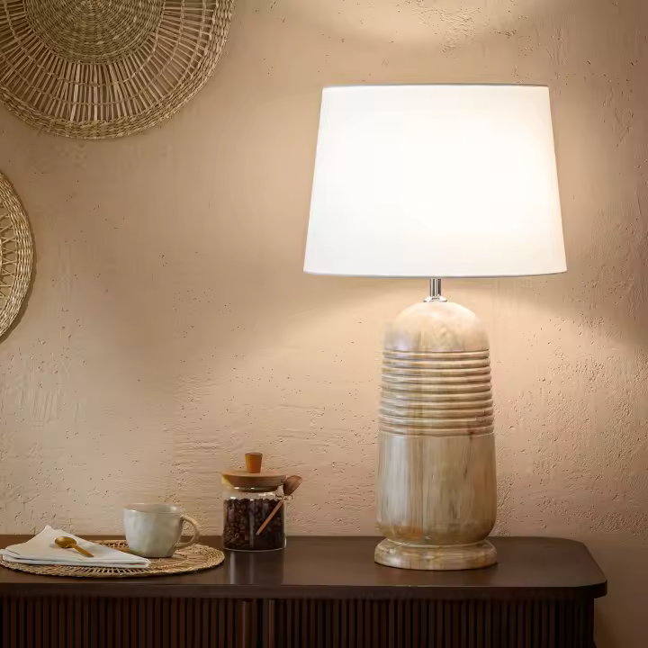 Ledkia Lámpara de Mesa Madera Warsha ILUZZIA Natural - 1