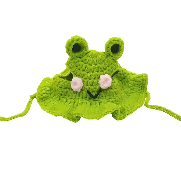 Gorro De Perro Y Gato Hecho a Mano Ajustable Gorro Tejido Para Cabeza De Perro Bebé Accesorio De Fiesta Y Fotografía - 1