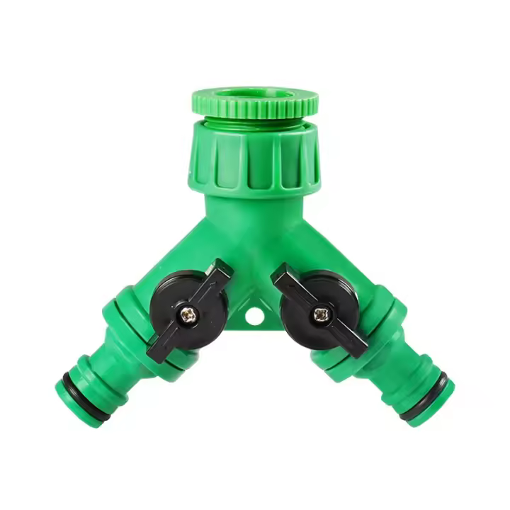 Splitter De Jardín 2 Caminos Válvula Y Doble Con Grifo Para Riego De Plantas Y Jardinería Con Apagado De Agua - 1