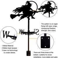 Vanadura De Clima Metal Animal Hierro Bruja Y Dragón 2 En 1 Decoración De Jardín Y Techo Exterior Artesanías Para El Hogar Regalos De Fiestas - details 6