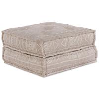 Pouffe Modular vidaXL Marrón Claro 70x70x36 Tela - details 3