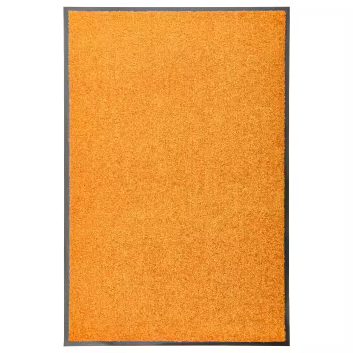 vidaXL Felpudo lavable naranja 60x90 cm - 1