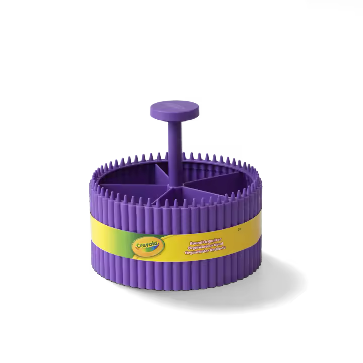 Room Copenhaguen Crayola Caja Organizadora con asa y 5 compartimentos en color morado - 1