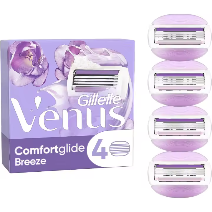 Gillette Venus ComfortGlide Breeze cuchillas de afeitar mujer, paquete de 4 cuchillas de recambio - 1
