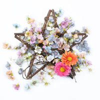 Adorno De Estrella De Madera Para Boda Navidad Y Decoración Del Hogar Guirnalda De Flores De Rattan Para Ventanas Y Pabellones Regalos DIY - details 2