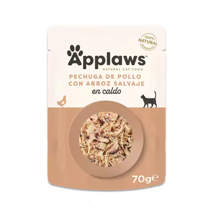 Applaws Cat Comida Húmeda en Sobres de Pollo con Arroz - 12 unidades x 70gr - 1