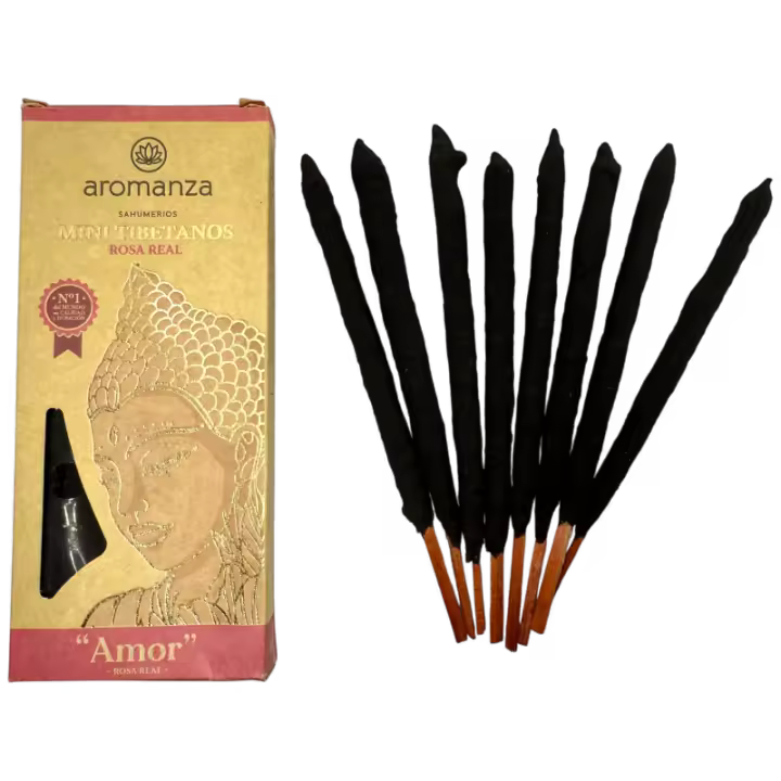 Incienso Mini Tibetanos Rosa Real Aromanza Argentina - 8 sahumerios 40min duración - Amor - 1