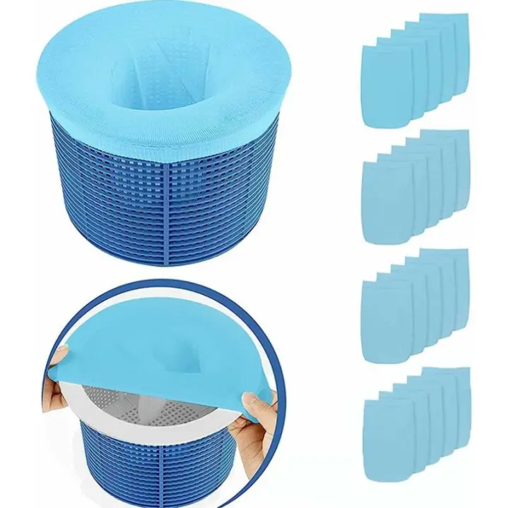 Calcetines de Skimmer de piscina reutilizables y Super elástico de 20 piezas para cesta de bomba de Spa de piscina - 1