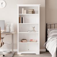 vidaXL Librería BODO 5 estantes madera maciza pino 82x40x173 cm en color Blanco/Marrón | práctico organizador multiusos diseño compacto funcional - details 0