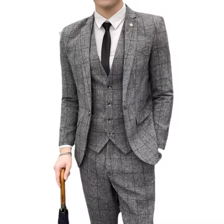 Nueva Moda Traje Tres Piezas Para Hombre Estilo Delgado Casual + Negocios Chaqueta + Pantalones Material Poliéster Adecuado Para Bodas Cuatro Estaciones - 1