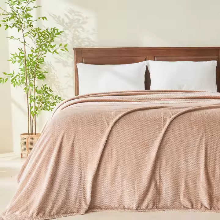 Super Soft Queen Blanket Taupe Premium Siy Flannel Fleece Leaves Pattern Lightweight Bed Blanket All Season Use (Taupe, Queen(90"x90")) - 1