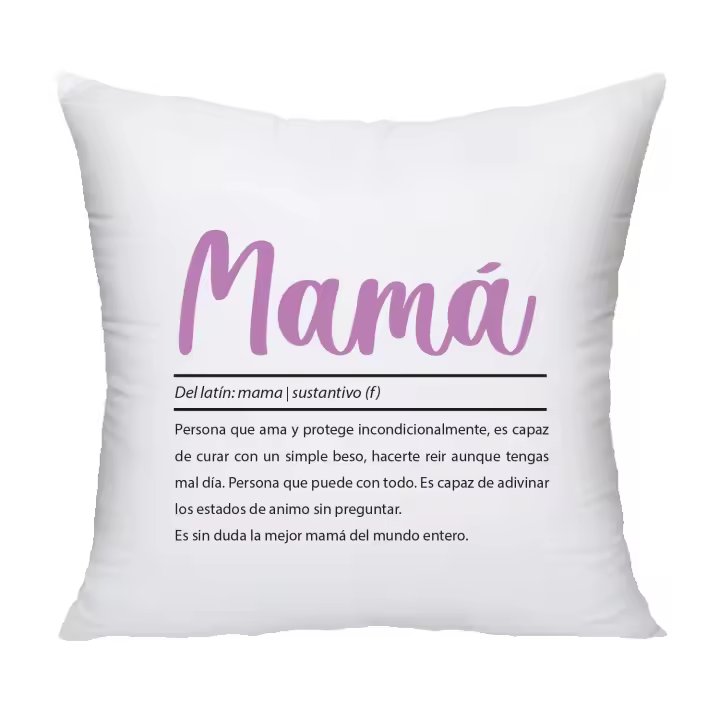 Cojín Personalizado Definición de Mamá con Relleno - Día del Padre, Día de la Madre, Cumpleaños, Aniversario, Comunión, Navidad, San Valentín - 1