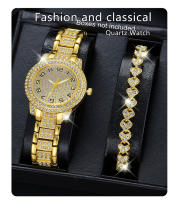 Reloj De Mujer De Lujo 2PCS Oro Con Diamantes Y Corazón Reloj De Cuarzo Elegante Con Pulsera Estilo Casual Para Mujer - details 0