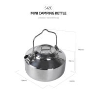 Tetera De Acero Inoxidable Para Exteriores Con Mango Cerrado Portátil Para Camping Y Picnics Cocina Al Aire Libre 1L Accesorio De Cocina - details 1