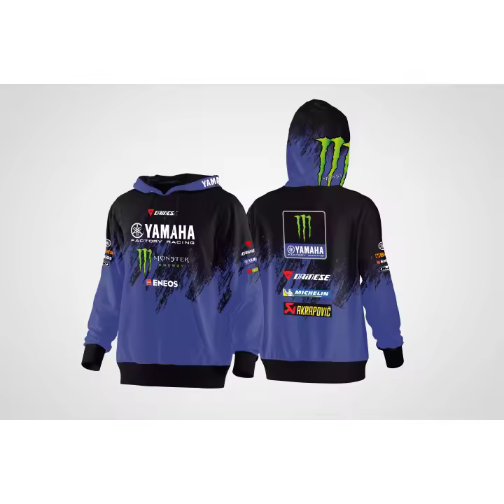 SUDADERA YAMAHA CON CAPUCHA Y BOLSILLO FULL PRINT - 1
