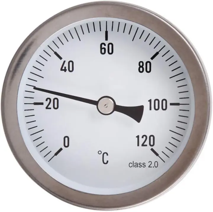 Termómetro analógico de 63 mm, termómetro horizontal, indicador de esfera de aluminio 0-120 ° C. - 1
