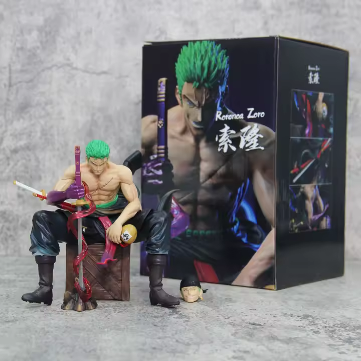 Figura De Anime Roronoa Zoro Sentado 15cm Modelo Ornamento De Escritorio Para Coleccionistas Jóvenes Hombres Decoración De Juguetes - 1