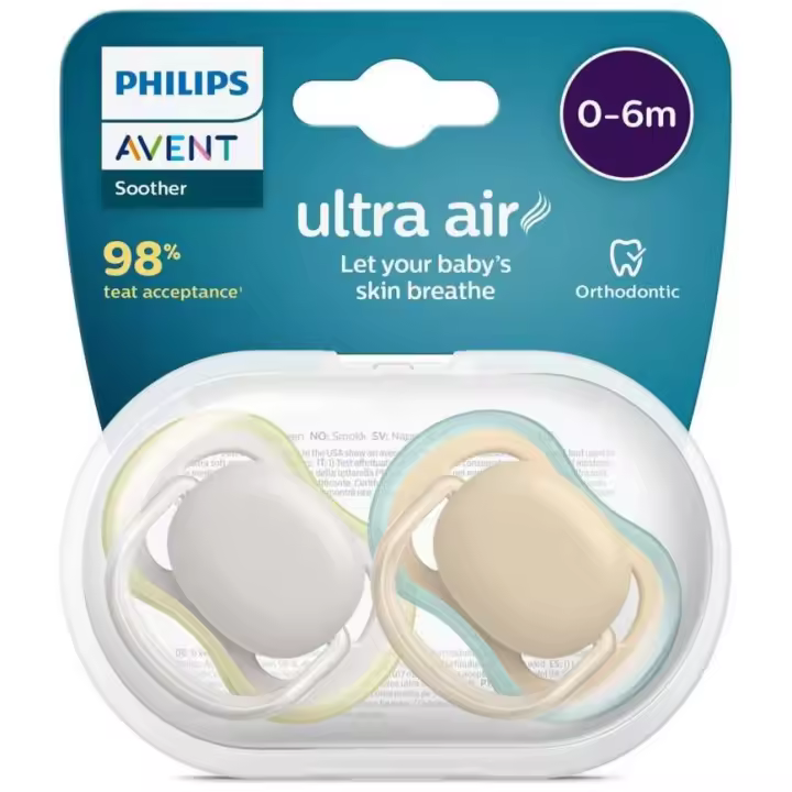 Philips Avent Chupete Ultra Air 0-6Meses Neutro 2Uds - 1