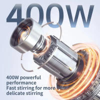 Procesador de alimentos multifuncional enchufable de 400 W, batidora de mano electrónica desmontable, 4 combinaciones, molido rápido de carne, cuchilla para mezclar - Marca Sokany - details 2