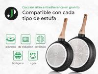 Just Perfecto Juego de Ollas y Sartenes Cocina Antiadherentes 21 Piezas, Barería de Cocina Antiadherentes Aluminio, para Todas Las Cocinas, Included Inducción, Ollas Cocina with Tapas - details 4
