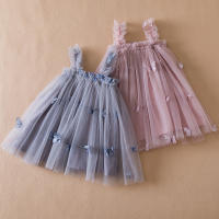 Vestido De Princesa Para Bebé Niña Verano 2024 Con Mariposa 3D Vestido De Cumpleaños De Tul Para Niñas Crianza Ropa Infantil 1-5Años - details 0