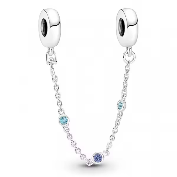 Pandora - Cadena de Seguridad Tres Gemas Azules 791688C01-05 - 1