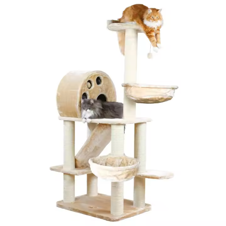 Trixie Rascador para Gatos Allora Beige con Forro de Felpa y Postes de Sisal - 1
