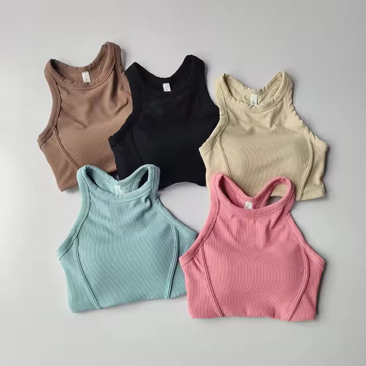 Top De Yoga Para Mujer Racerback Unipiece Secado Rápido Deporte Fitness Ropa Deportiva Sin Mangas Para Correr Y Uso Externo - 1