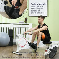 SPORTNOW Máquina de Remo Magnético Remo para Casa Plegable con Resistencia de 8 Niveles Pantalla LCD y 2 Ruedas de Transporte para Gimnasio Carga 130 kg 180x48x60 cm Blanco - details 6