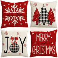 Nueva 4pcs Cojín Navideño De Peluche Corto Y Lino Estampado De Dibujos Animados Americanos Decoración Para El Hogar Material Poliéster - details 4