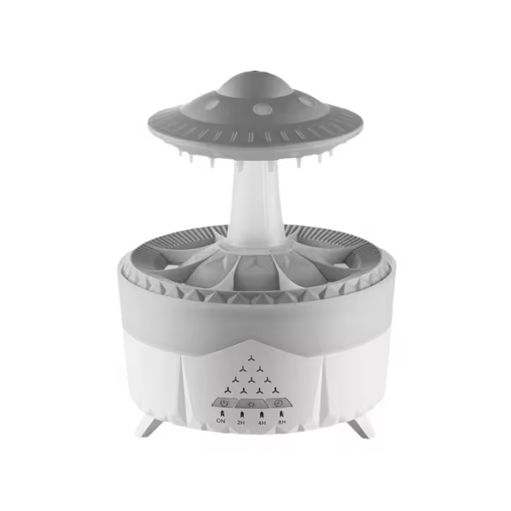 Nube de lluvia Humidificador Gota de Agua, Mini Hongo Humidificador Cascada Lámpara Control Remoto Aromaterapia Difusor Escorio Fuente Luz de Noche Para Dormitorio con 7 Colores Cambiantes - 1