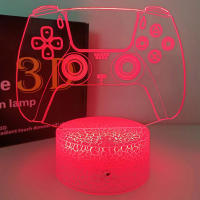 Lámpara De Ambiente Creativa PS5 Gamepad Illusión 3D Acrílica Toque Dimmer Luz Nocturna Para Decoración De Habitación Y Juego - details 2