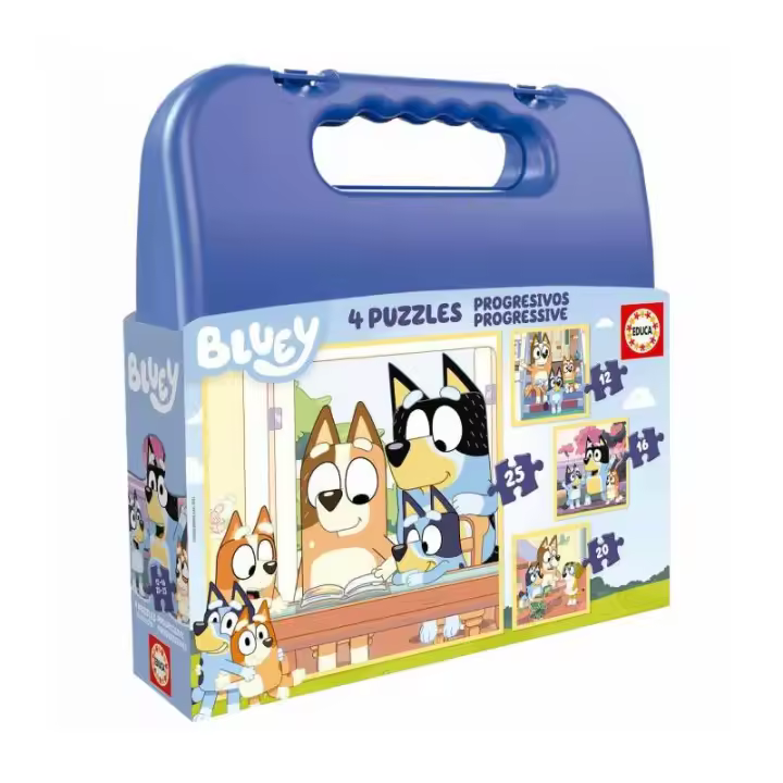 MALETA PUZZLES PROGRESIVOS BLUEY 12+16+20+25 DE EDUCA - 1