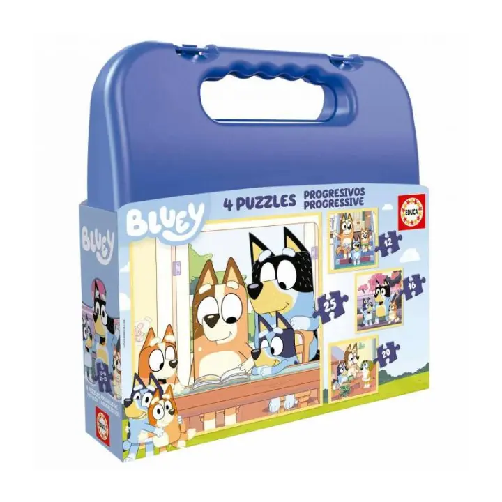MALETA PUZZLES PROGRESIVOS BLUEY 12+16+20+25 DE EDUCA - 1