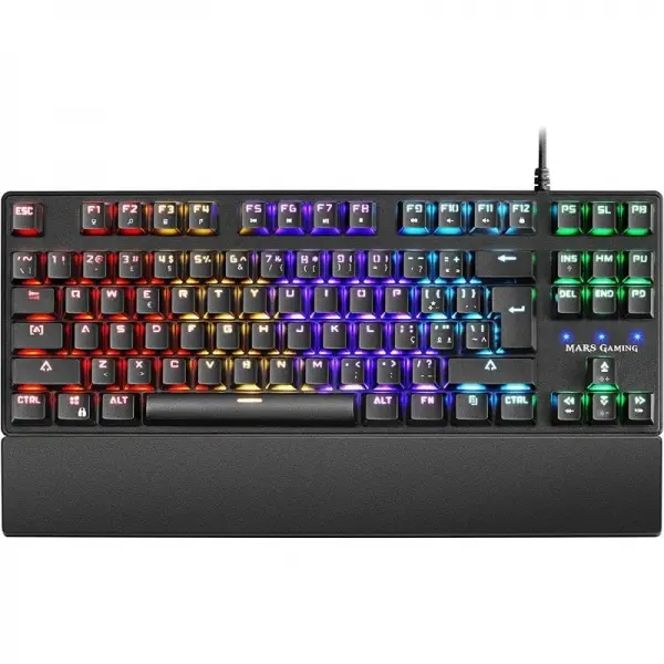 Mars gaming mkxtkl teclado mecanico - diseño tkl compacto - iluminacion rgb multiefectos - switches outemu sq - reposamuñecas ergonomico extraible - color negro - 1