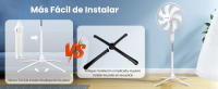 AIGOSTAR Ventilador de Pie Silencioso,  3 Velocidades, 7 Aspas, Oscilante 75°,60W, Altura Ajustable 108-125cm. Blanco. - details 4